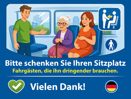 Sitzplatz - gemeinsam Rücksicht nehmen